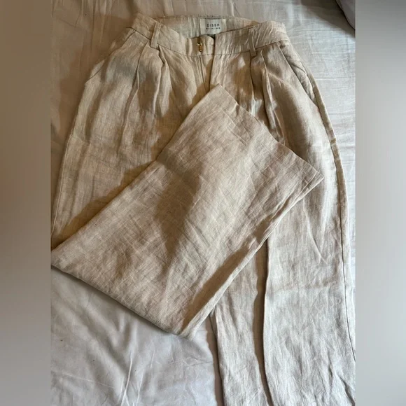 DISSH size 2 linen pants, tan - Picture 4 of 4